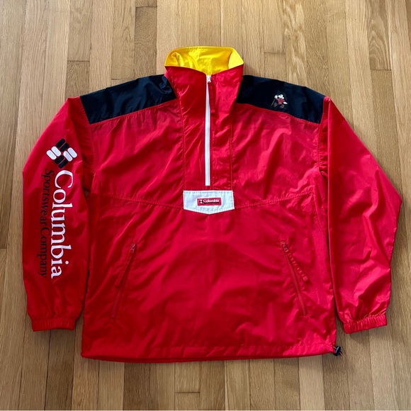 Disney x Columbia Jacket Mickey Mouse Collection M Packable Quarter Zip RARE